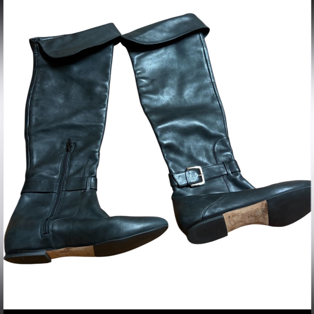 Nike Black Leather Knee-High Boots